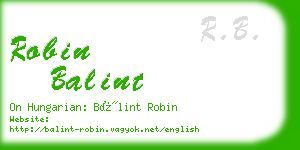 robin balint business card